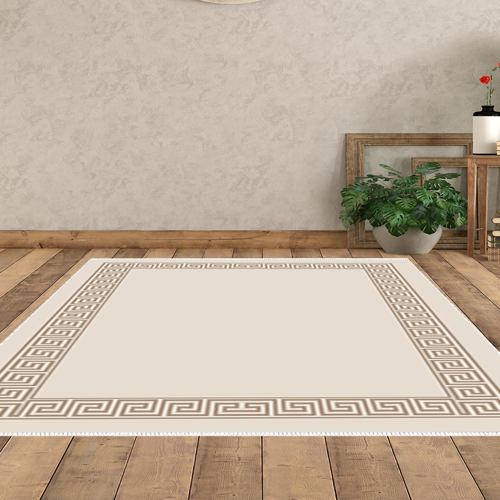 Kaymaz Taban Djt Salon Halısı Yıldız Deri Modern Kt493 Krem