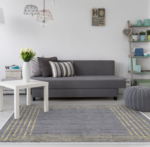 Kaymaz Taban Djt Salon Halısı Yıldız Deri Modern M5142 Bej