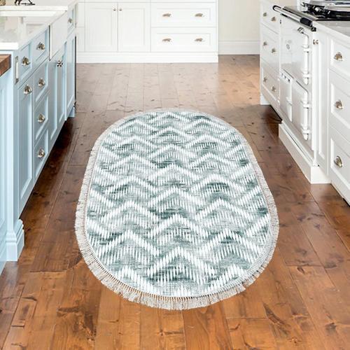 Kaymaz Taban Djt Mutfak Halısı Trend Saçaklı Oval İskandinav F5124