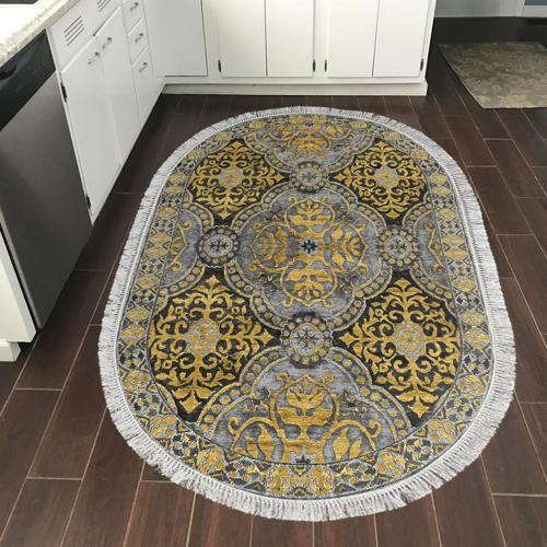 Kaymaz Taban Djt Mutfak Halısı Trend Saçaklı Oval Modern 659M