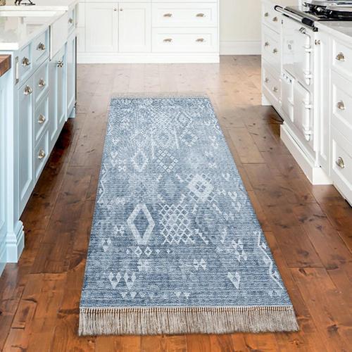 Kaymaz Taban Djt Mutfak Halısı Yıldız Deri Saçaklı İskandinav F5137