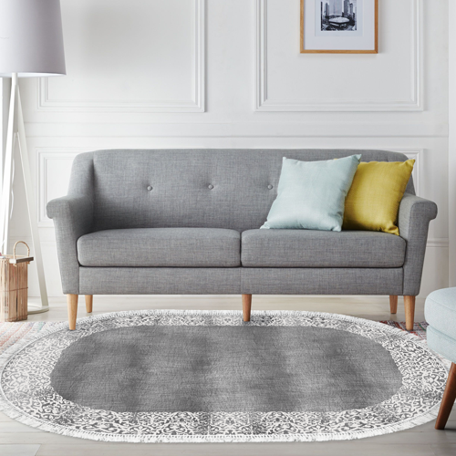 Kaymaz Taban Djt Salon Halısı Star Pamuk Saçaklı Oval Modern 1460