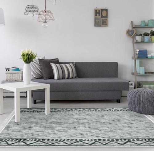 Kaymaz Taban Djt Salon Halısı Yıldız Deri Saçaklı İskandinav F5081