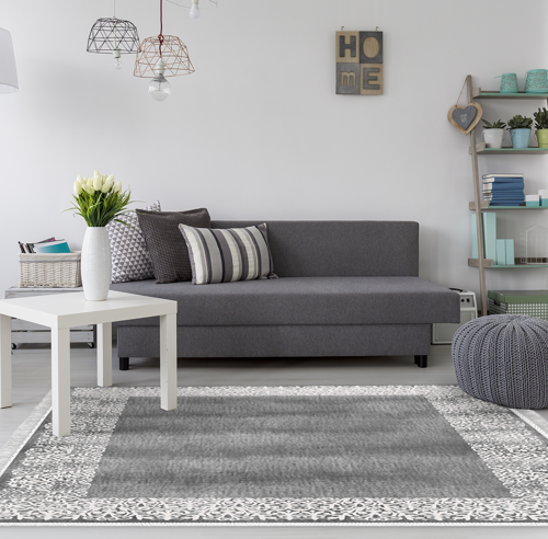 Kaymaz Taban Djt Salon Halısı Yıldız Deri Saçaklı Modern 1460