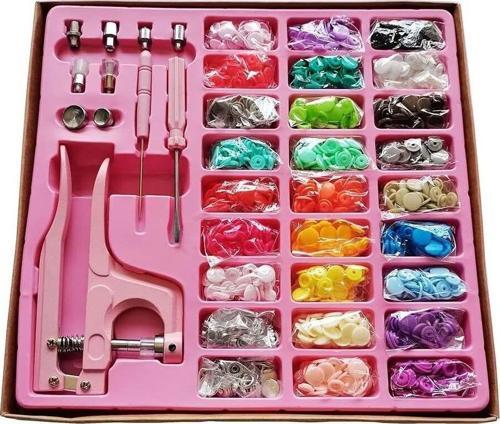 300 Set Karışık Renkli 12.5Mm T5 Plastik Çıt Çıt Ve El Pensesi Set
