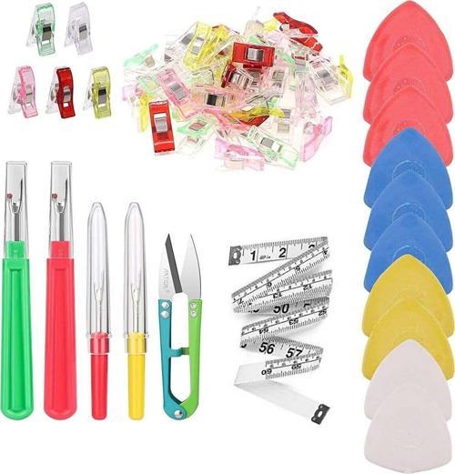 Dikiş Nakış Kumaş Kağıt Maşası Plastik Klips Mandal Çizgi Taşı Sökücü Set