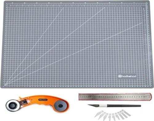A2 Gri Renk 60X45Cm Çift Taraflı Kesim Altlığı Hobi Cutting Mat Set