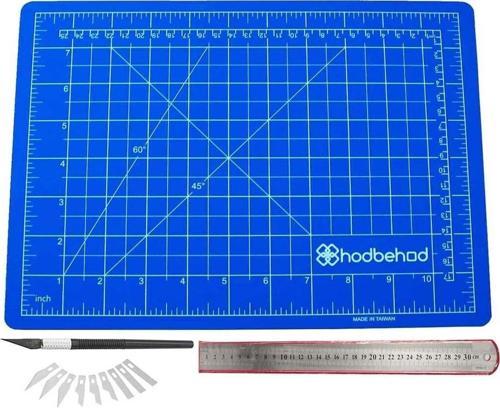 A4 Mavi Hobi Kesim Matı Seti Çift Taraflı Cutting Mat Set