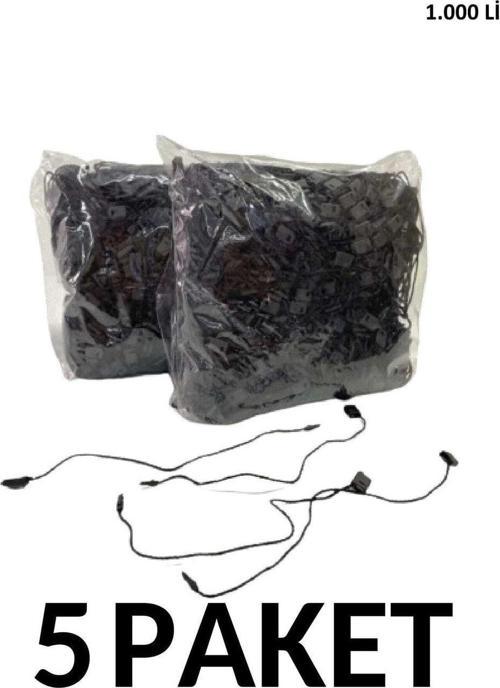 5 Paket (5.000 Adet) Kilitli Etiket Ipi Siyah Renk