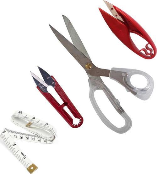 20 Cm Plastik Saplı Kumaş Kesim İplik Temizleme Makası Set