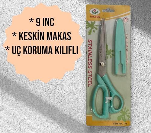 Taksun / Kumaş Terzi Makası / Çok Keskin / Uç Koruma Kılıflı / 9 "Inç