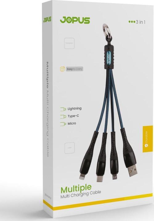 Kısa Powebank Şarj ve Data Kablosu USB / Micro / Type-C / Lightning JO-SK01