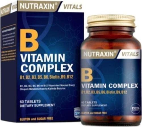 B1, B2, B3, B5, B6, B12 Ve Biotin Içeren B Vitamin Complex 60 Tablet