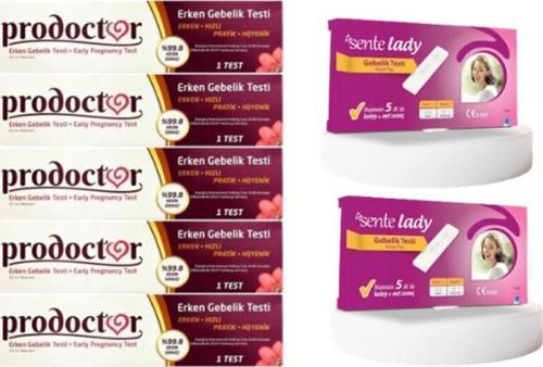 Erken Gebelik Testi 5 Adet + Sente Lady Normal Gebelik Testi 2 Adet