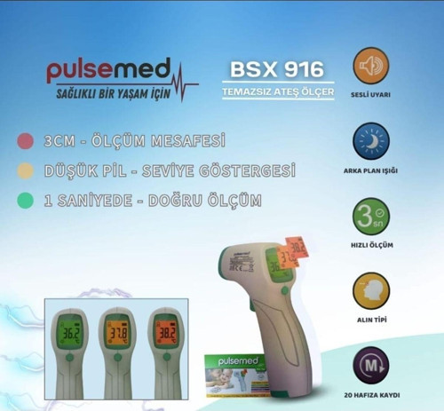 Renkli Ekran Temassız Kızılötesi Ateş Ölçer Bsx916
