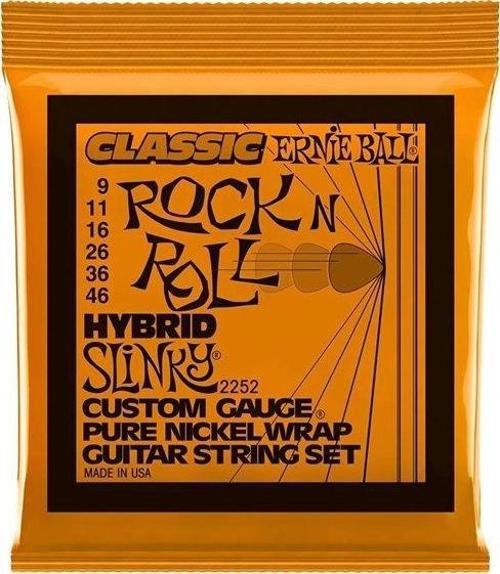 P02252 - Hybrid Slinky Classic Rock N Roll Pure Nickel Wrap 9-46 Elektro Gitar Teli