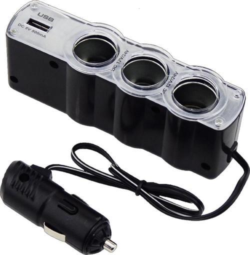 Kablolu 12V Çakmaklık Çoğaltıcı ve 5V Usb Soket Çoğaltıcı PMX-1233