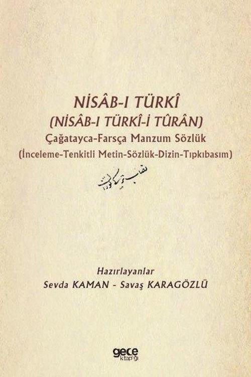 Nisab-ı Türki- Nisab-ı Türki-i Turan - Çağatayca Farsça Manzum Sözlük