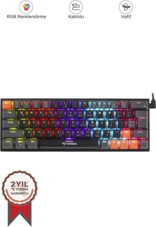TK-06 Mekanik Rgb Işıklı Kablolu Q Klavye Siyah