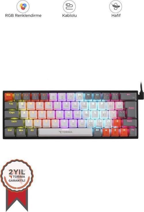 TK-06 Mekanik Rgb Işıklı Kablolu Q Klavye Beyaz