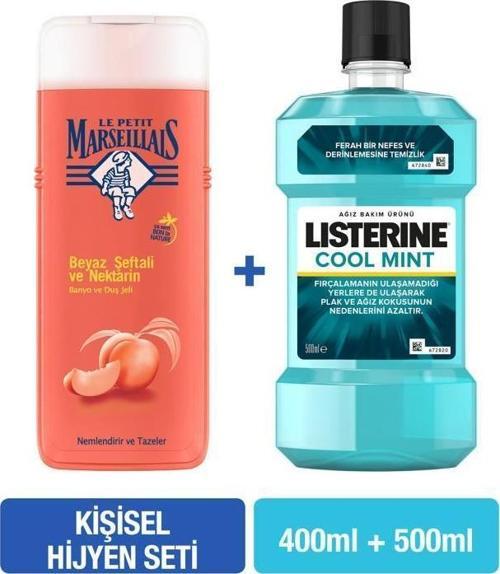 Beyaz Şeftali & Nektarin Duş Jeli 400 ml + Listerine Cool Mint 500 ml