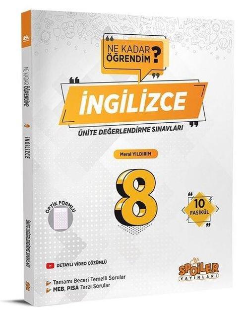 8.Sınıf İngilizce Ünite Değerlendirme Sınavı