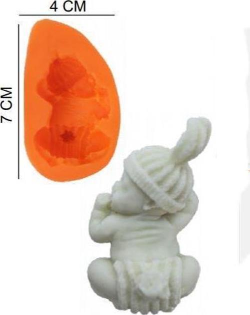 ŞEKER HAMUR KALIBI SİLİKON UYUYAN BEBEK BERELİ 4*7 CM