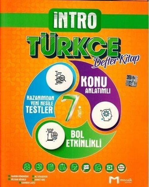 2022 7.Sınıf Türkçe İntro Defter Kitap