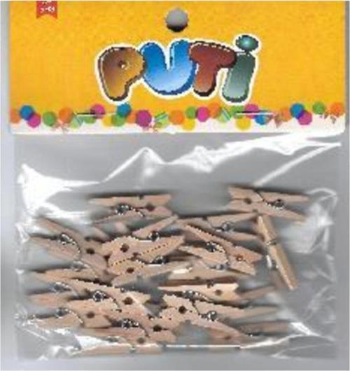 Ahşap Küçük Mandal Natural 24 Lü Küçük Ahşap Mandal