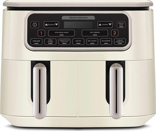 Air Pro Cook Duo Köz Xxxl 4+4 Litre Airfryer İconic Beige 8 Kişilik