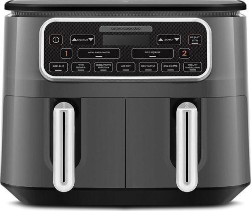 Air Pro Cook Duo Köz Xxxl 4+4 Litre Airfryer Space Gray 8 Kişilik