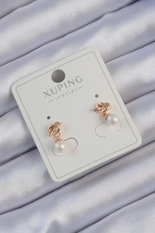 Xuping Rose Renk İnci Taşlı Düğüm Küpe - EBJ240913W28048