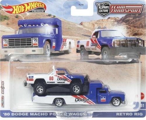 1/64 Ölçek Premium Araçlar Team Transport HKF38 '80 Dodge Macho Power Wagon / Retro Rig