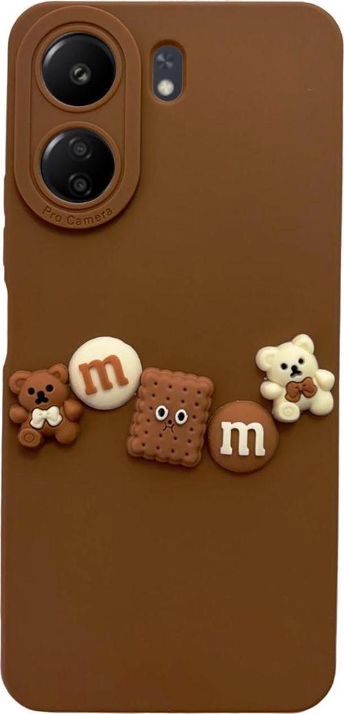 Xiaomi Redmi 13C Kılıf 3D M Bear Kamera Korumalı Silikon Kapak