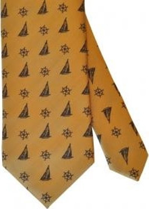 Kravat Dokuma Polyester Sarı Yelken