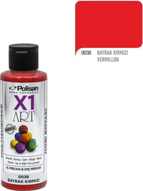 X1 Art Multisurface Hobi Boyası 0038 Bayrak Kırmızı 120 Ml