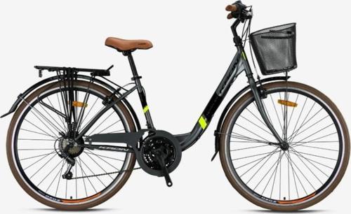 Tetra 3.0 - 28" City Bike - 15' - 21 Vites - V.b. - Mat Füme-siyah/neon Sarı