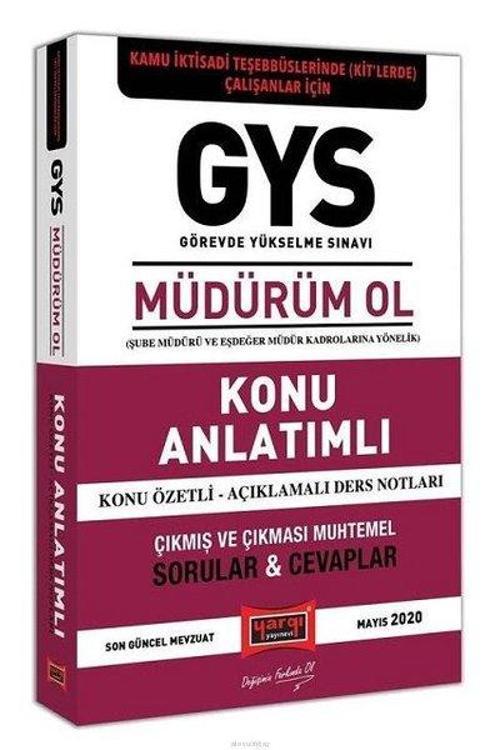 GYS Kamu İktisadi Teşebbüslerinde (KİT'lerde) Çalışanlar İçin MÜDÜRÜM OL Konu Anlatımlı