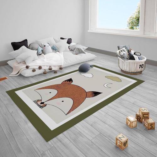Tilki, Bulut, Yıldız, Ay Çocuk Bebek Odası Halısı