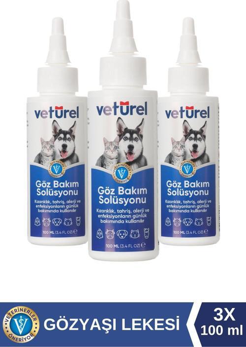 köpek Göz Temizleme Solüsyonu Alerji Kızarıklık Enfeksiyon Veturel gözyaşı Bakımı Göz Damlası 3x100ml