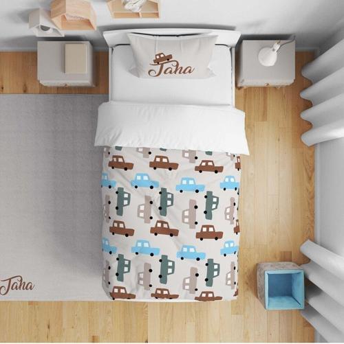 Çocuk Bebek Nevresim Takımı Tahta Arabalar