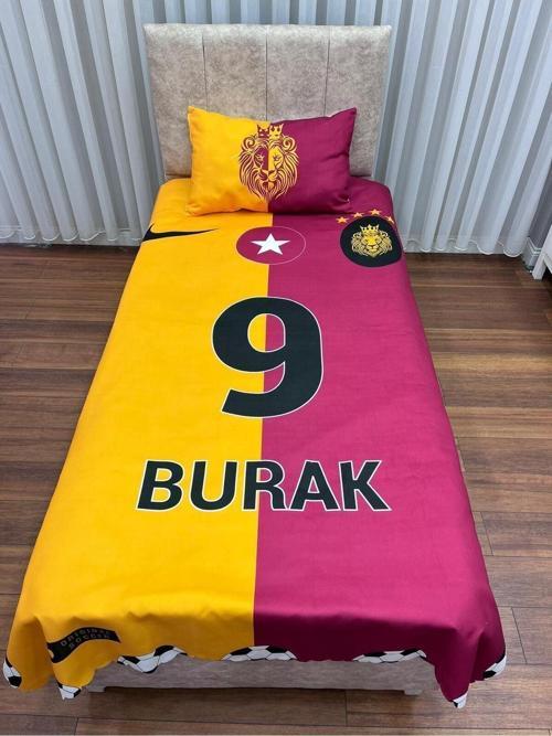 Sarı Kırmızı Taraftar Yatak Örtüsü Hediye Yastık Kılıfı Spiderman İnce Dekoratif Petek Kumaş
