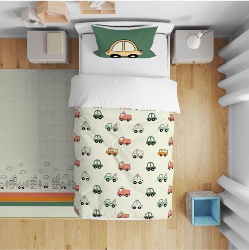 Çocuk Bebek Nevresim Takımı Serpme Arabalar