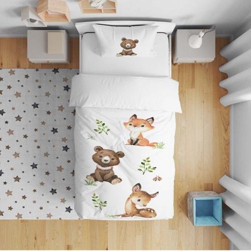 Çocuk Yatak Örtüsü Hediye Yastık Kılıfı Ayıcık Ceylan Tilki Kelebek