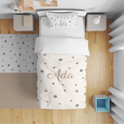 Çocuk Yatak Örtüsü Hediye Yastık Kılıfı Tombik Puantiyeler