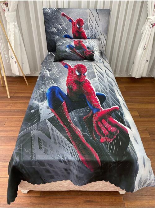Örümcek Adam Yatak Örtüsü Hediye Yastık Kılıfı Spiderman İnce Dekoratif Petek Kumaş
