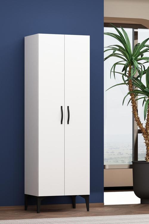 Palo 4 Raflı Çok Amaçlı Dolap Erzak Banyo Dolabı  Beyaz