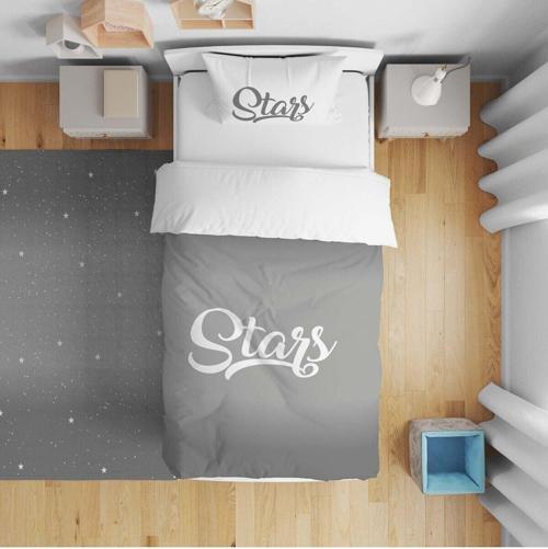 Çocuk Bebek Nevresim Takımı Stars Yazılı
