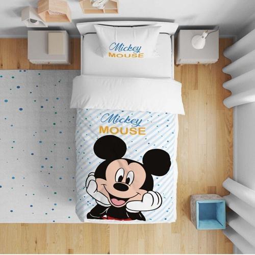 Çocuk Yatak Örtüsü Hediye Yastık Kılıfı Puantiyeli Mickey Mouse
