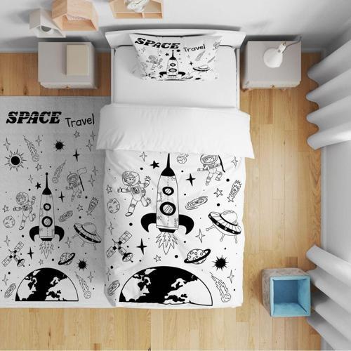 Çocuk Bebek Nevresim Takımı Space Travel Astronot Gezegenler